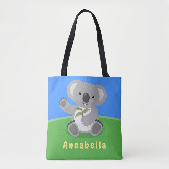 Bolsa Tote Óptica de desenho animado, feliz e bonito (Frente)