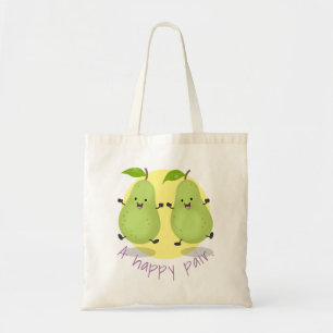 Bolsa Tote Óptica ilustração de desenho animado de pera de sa