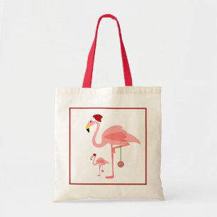 Bolsa Tote Óptica ilustração do flamingo de Natal
