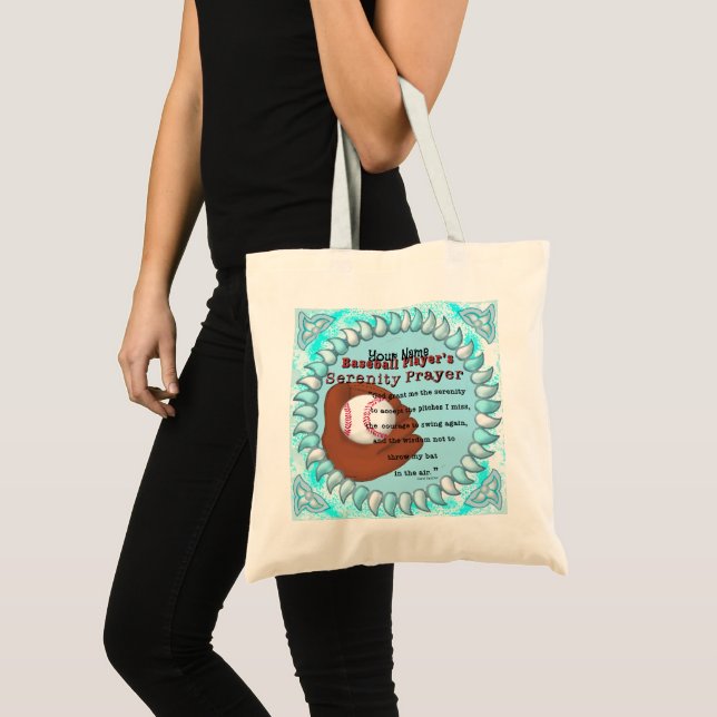 Bolsa Tote Oração da Serenidade do Beisebol (Frente (produto))
