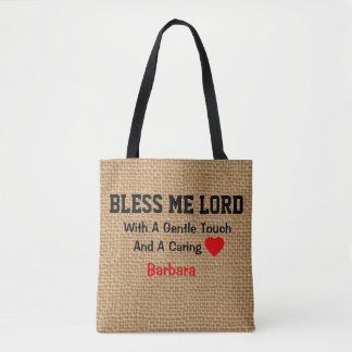 Bolsa Tote Oração de Impressão de Burlap Personalizada para E
