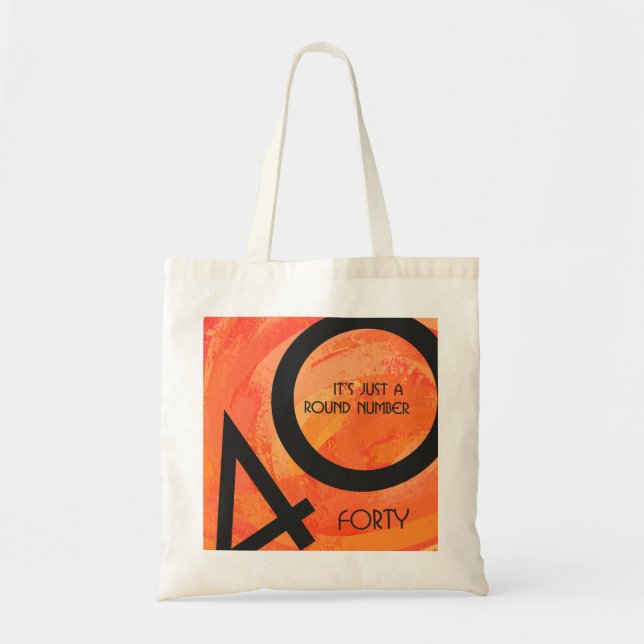 Bolsa Tote Orange 40 Decade Birthday (Frente)