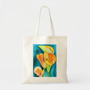 Bolsa Tote Orange Calla Lily Flor Torre