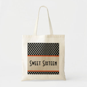 Bolsa Tote Orange Chic Quatrefoil Sweet 16 Bag