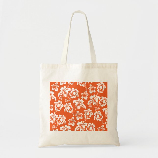 Bolsa Tote Orange Hawaiian Hibiscus (Frente)