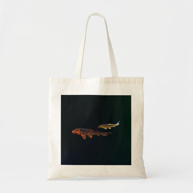 Bolsa Tote Orange Koi e Dourado Koi (Frente)
