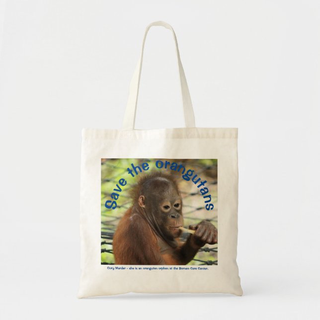Bolsa Tote Orangutan Baby Orphan Borneo (Frente)