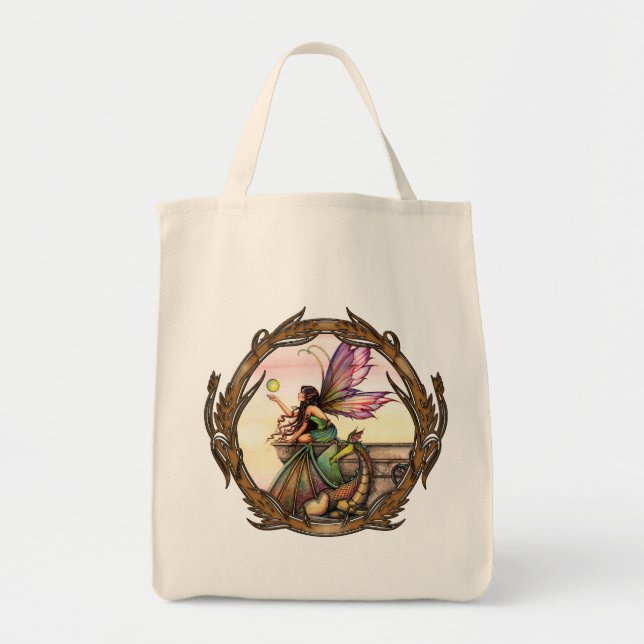 Bolsa Tote Orbes de Dragão Sacola de Fada Gótica e Dragão (Frente)