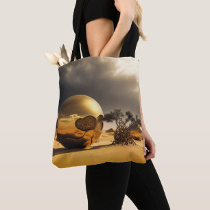 Bolsa Tote Orbes Dourados na Tempestade do Deserto