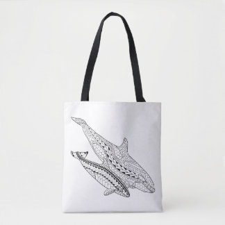 Bolsa Tote Orca E Cheio De Coloração Para Adultos De Bebês