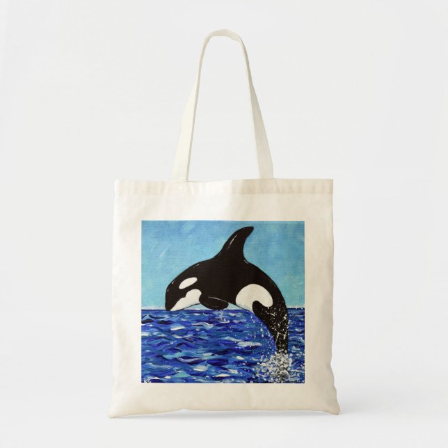 Bolsa Tote Orca na Pintura Azul (Frente)