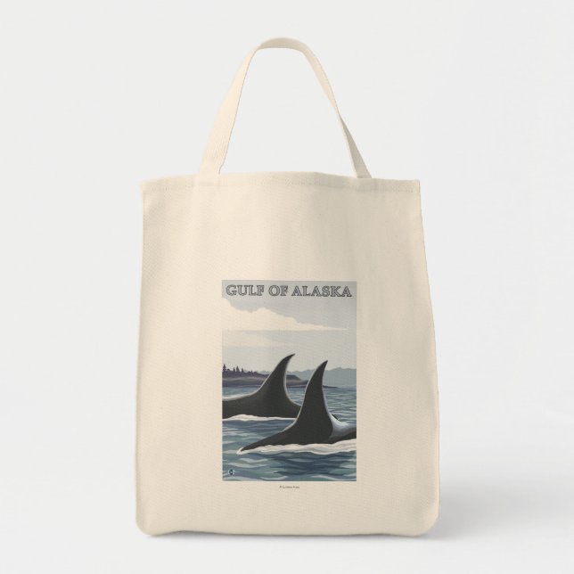 Bolsa Tote Orca Whales #1 - Golfo do Alasca (Frente)