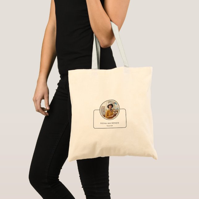 Bolsa Tote Orçamento de Foto e Nome Personalizados com Cargo (Frente (produto))