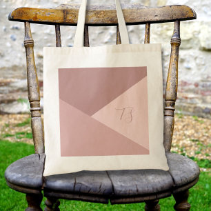 Bolsa Tote Orçamento de Iniciais Personalizados Rosa Dusty