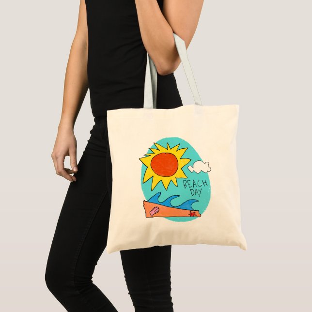Bolsa Tote orçamento "Dia de Praia" (Frente (produto))