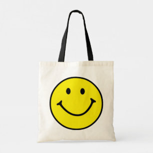 Bolsa Tote Orçamento original de rosto de sorriso amarelo