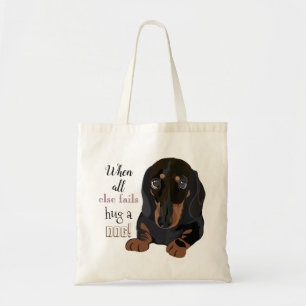Bolsa Tote Orçamento Tote Bag "Abraçar um cão" Dachshund