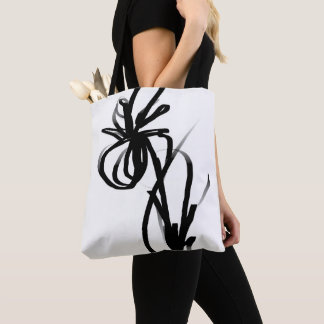 Bolsa Tote Orchid Blanc: Abstrato branco e preto
