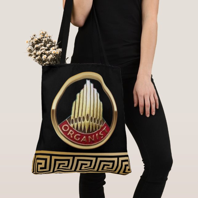 Bolsa Tote Organista Pipe Organ Facade Música Book Unisex Gif (Close Up)