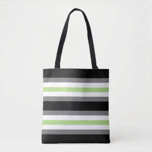 Bolsa Tote Orgulho Agender, Orgulho LGBTQ, Cinzas Negras e Ve