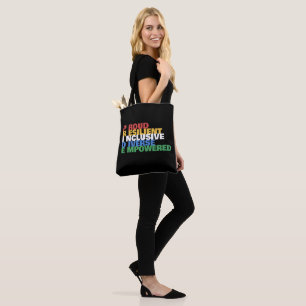 Bolsa Tote Orgulho da Deficiência Sigla Tipografia Negra em D