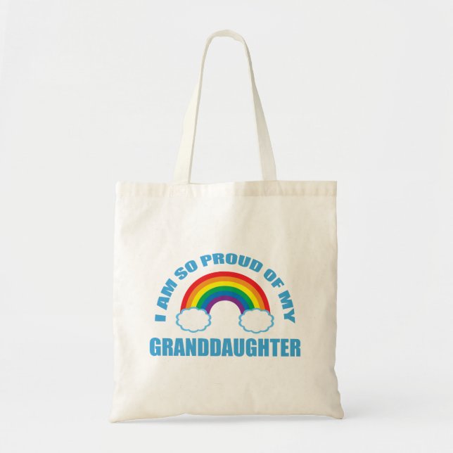 Bolsa Tote Orgulho da minha neta Rainbow Avô (Frente)