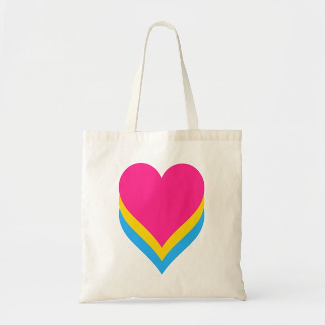 Bolsa Tote Orgulho de Pansexualidade Corações Tote Bag (Frente)