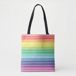 Bolsa Tote Orgulho de stripes brancas do arco-íris lgbtq lgb