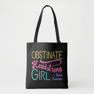 Bolsa Tote Orgulho e Preconceito Citação II - Cores Vibrantes