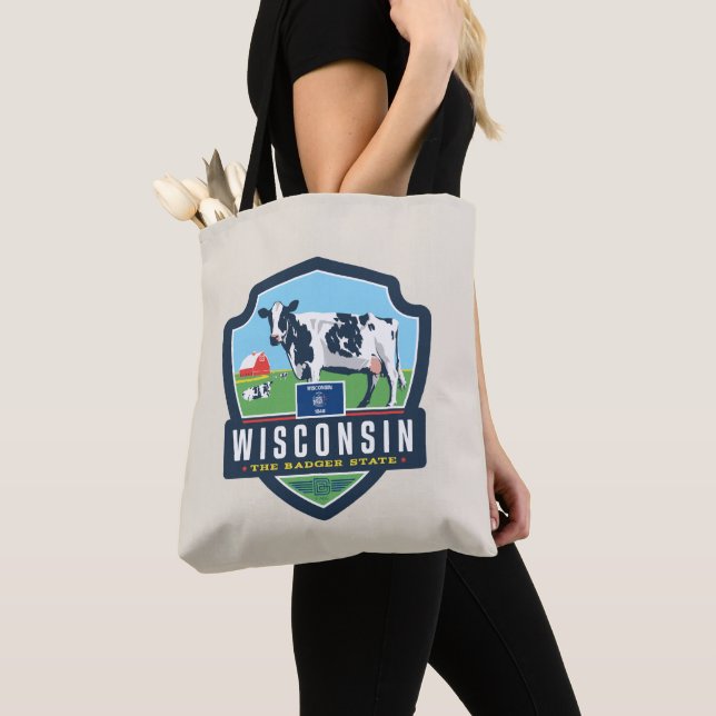 Bolsa Tote Orgulho Estatal | Wisconsin 2 (Close Up)