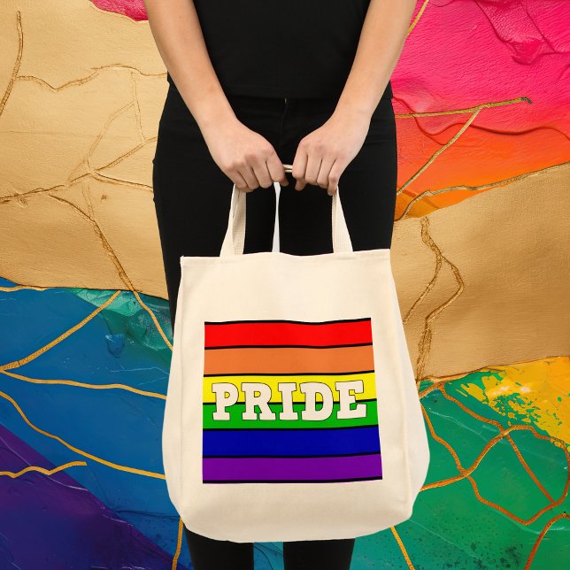 Bolsa Tote Orgulho Gay Arco-íris (Criador carregado)