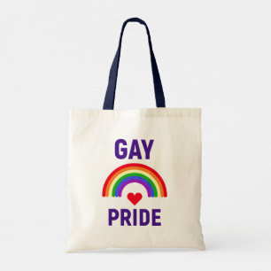Bolsa Tote Orgulho gay   Coração e arco-íris