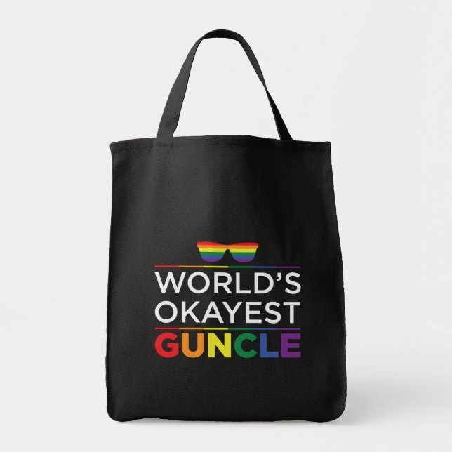 Bolsa Tote Orgulho gay de Okayest Guncle dos mundos (Frente)
