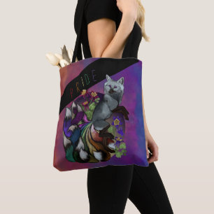 Bolsa Tote Orgulho Kitsune e Flores Columbine