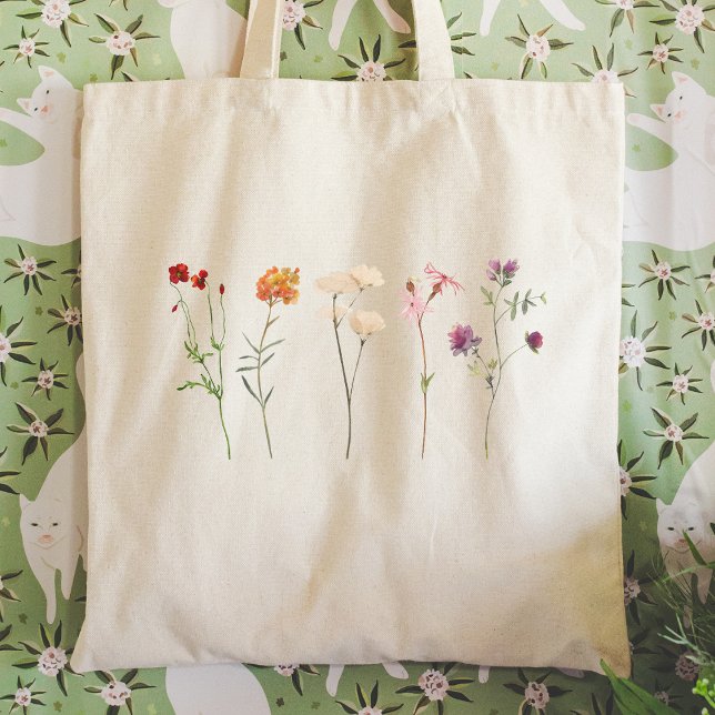 Bolsa Tote Orgulho Lésbico de Flor Silvestre (Criador carregado)