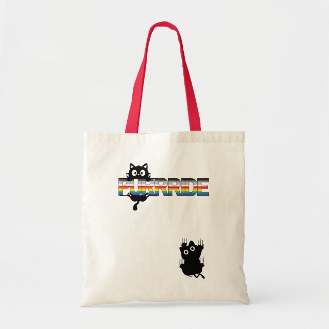 Bolsa Tote Orgulho LGBTQ+ com gatos (Frente)