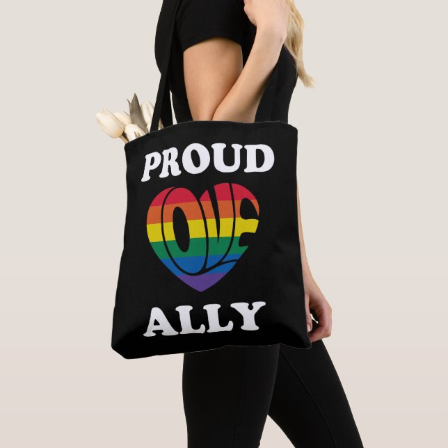 Bolsa Tote Orgulho Orgulho de Ally LGBTQ (Close Up)