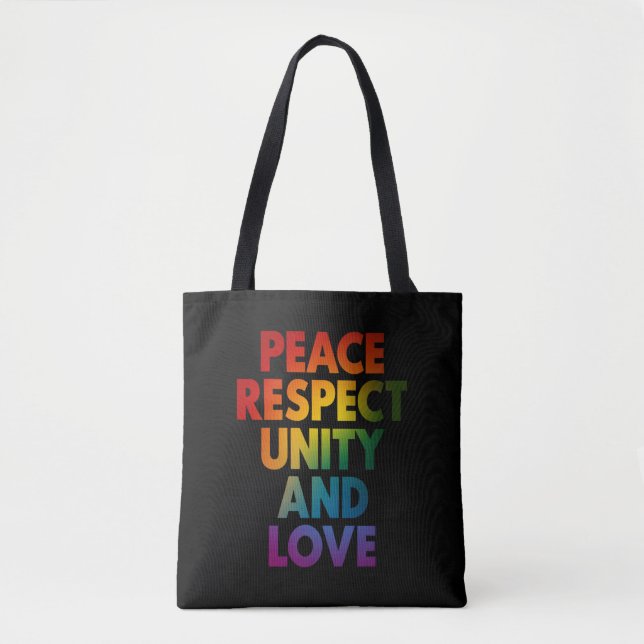 Bolsa Tote Orgulho Paz Respeito Unidade E Amor  (Frente)