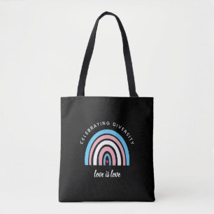 Bolsa Tote Orgulho Transgênero Celebrando a Diversidade Citaç