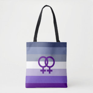 Bolsa Tote Orgulho WLW de amor lésbico