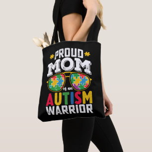 Bolsa Tote Orgulhosa Mãe De Uma Família De Guerreiro Do Autis