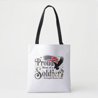Bolsa Tote Orgulhosa Mãe Militar Orgulho do Soldado Arte