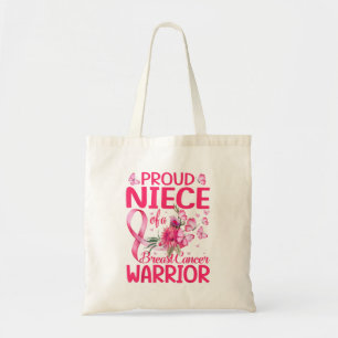 Bolsa Tote Orgulhosa sobrinha de um guerreiro de Cancer