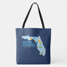 Bolsa Tote Orgulhoso Professor FLVS, Azul Marinho