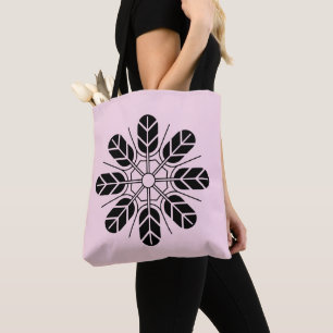 Bolsa Tote Oriental Black Pink Japan Inoue Mon Vetor Art