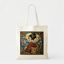 Oriental Geisha Stained Glass  