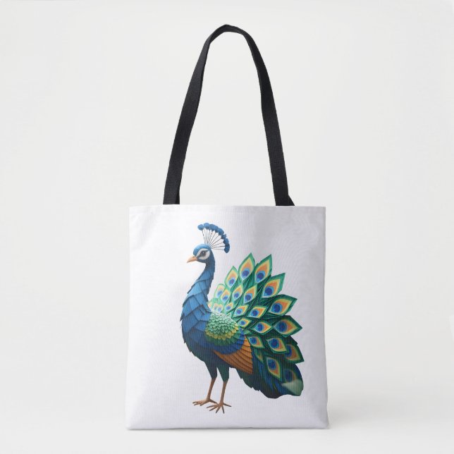 Bolsa Tote Origami Peacock T-shirt women's (Frente)