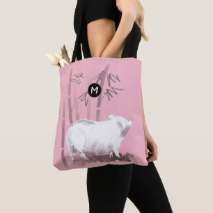 Bolsa Tote Original White Pig Bamboo Monograma Escolha a cor