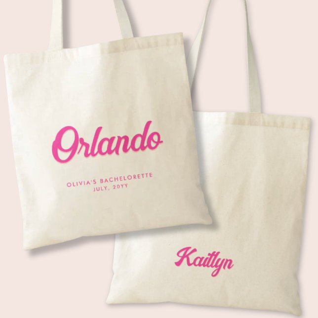 Bolsa Tote Orlando Festa de solteira Personalizada Tote Bag (Orlando Bachelorette Party Tote Bag)