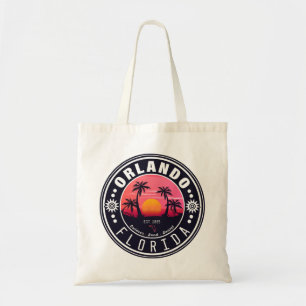 Bolsa Tote Orlando Florida Retro Sunset Tropical Souvenir 80
